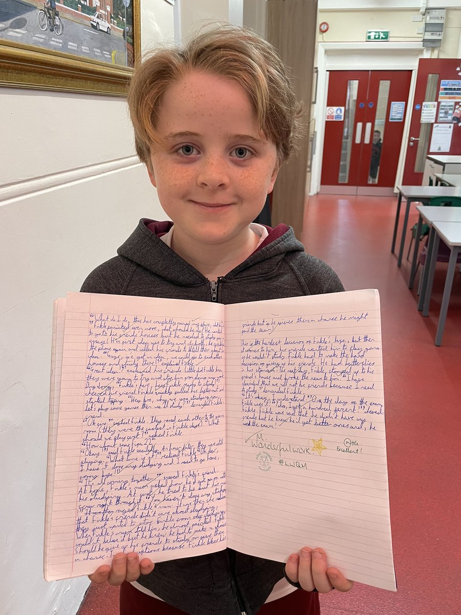 StCeciliascjs's tweet photo. Have a read at this fabulous piece of work from a very hardworking and talented year 4 child. What a lovely way to begin the morning. ⭐️✍🏼 #StCeciliasWriting #LWQM @AlaineSanders14 https://t.co/e6chtqnH4Z