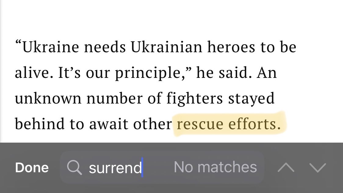 Still can’t get over the CIA’s longtime favorite magazine @TIME describing the Azov Nazis’ unconditional surrender as being “evacuated,” “got out,” or even “rescue efforts” Not a single mention of what actually happened: “surrender”
