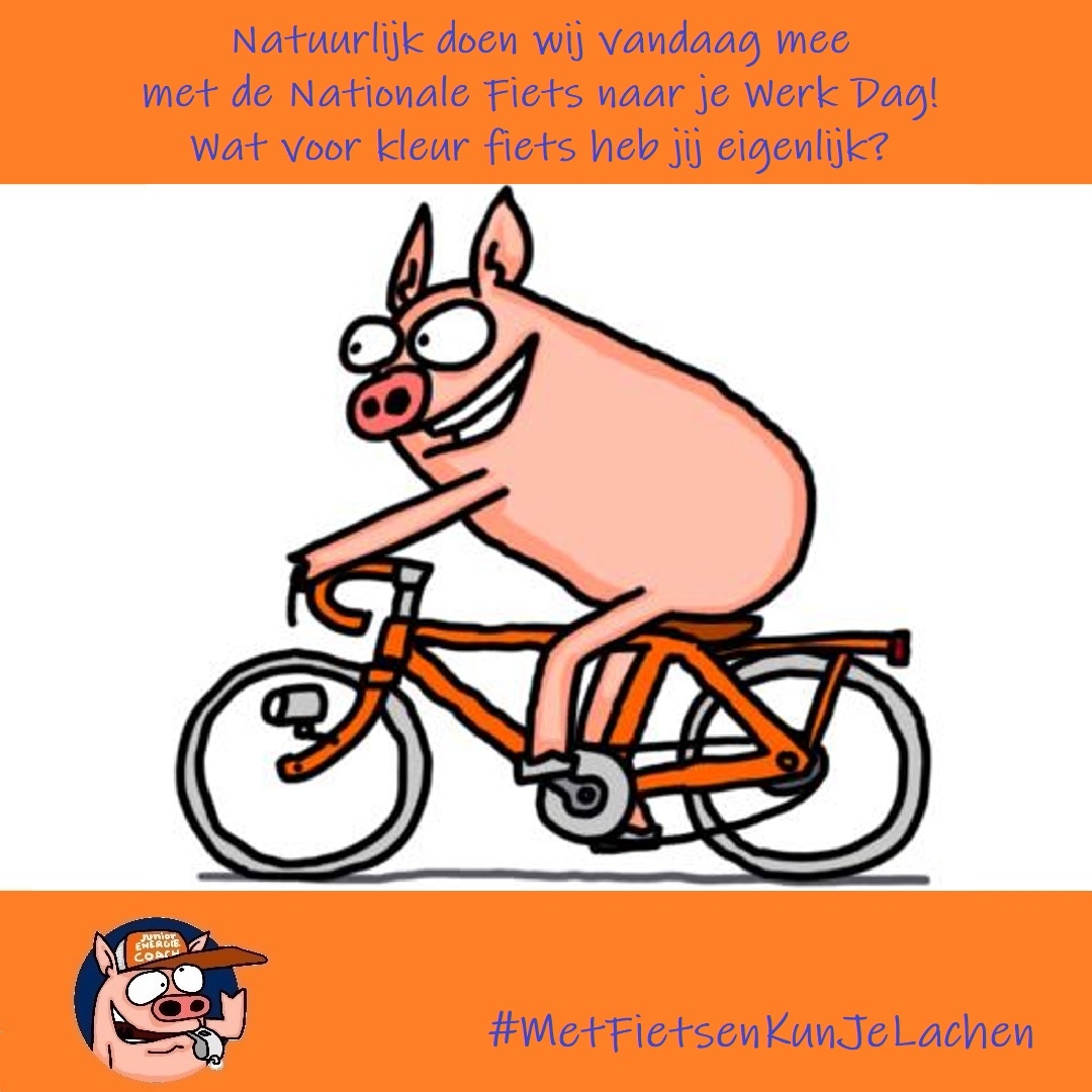 Wij doen vandaag mee met Nationale Fiets naar je Werk Dag. Vergeten? Geeft niks. Je kunt namelijk iedere dag op je fiets springen🚴😄👍
Misschien zie je ons op onze knaloranje racefiets. Wat voor kleur fiets heb jij? #MetFietsenKunJeLachen
#fietsnaarjewerkdag <a href="/FNJWD/">FietsnaarjeWerkDag</a> <a href="/marijnfietst/">Marijn de Vries</a>