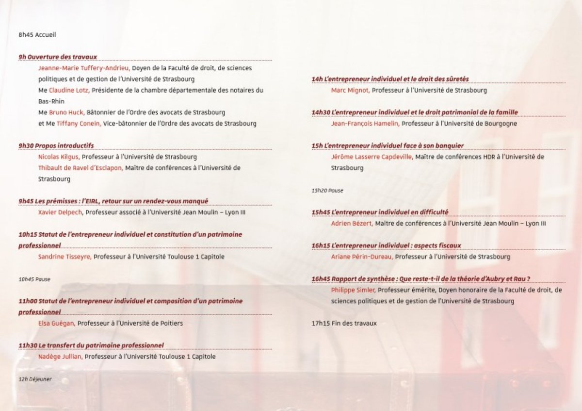 [Colloque-10 juin à Strasbourg]
"L'entrepreneur individuel et la loi n°2022-172 du 14 février 2022 en faveur de l'activité professionnelle indépendante".
Manifestation organisée par le CDPF et <a href="/UMR7354DRES/">Droit, religion, entreprise et société</a> de l'<a href="/unistra/">-</a> 
Direction scientifique : <a href="/NicolasKilgus/">Nicolas KILGUS</a> et <a href="/thibaultderavel/">Thibault de Ravel d’Esclapon</a>