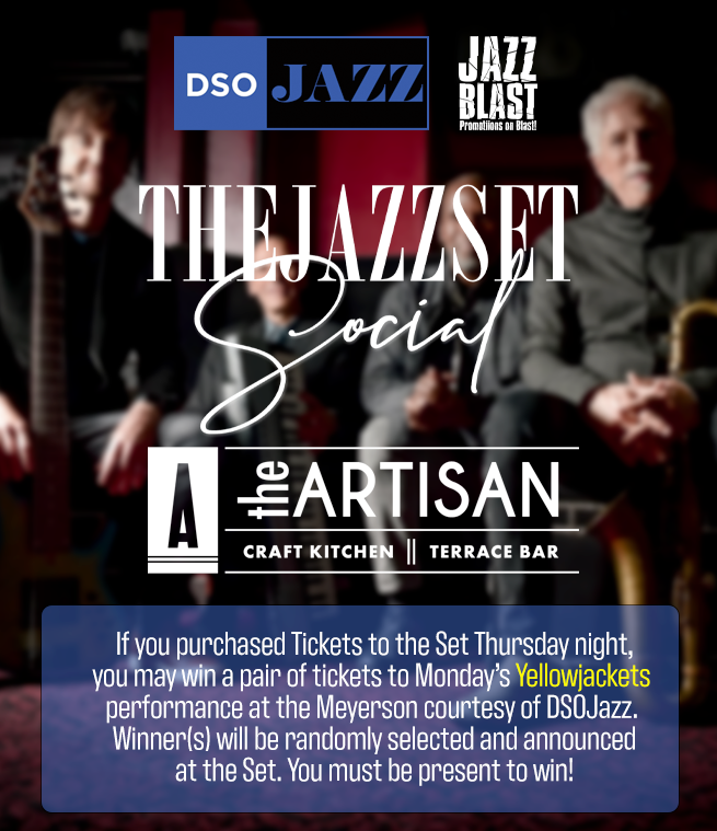 JazzUpDallas's tweet photo. If you purchase tickets to the Jazz Set tonight, you may win tickets to the Yellowjackets performance at the Meyerson this Monday, May 23rd courtesy of #DSOJazz @DallasSymphony . You must be present to win! See you on the Terrace @Artisan_Dallas tonight.
https://t.co/4GcyGCOnSf https://t.co/2B7STfUfmE