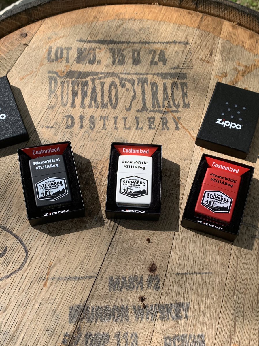 OutdoorStewards's tweet image. New @OutdoorStewards swag: @Zippo customized lighters looking good. Don’t forget to get outside and be sure to ask someone to #ComeWith you. Also remember to take a piece or two of litter out of the woods &amp;amp; waters. Show us your #TrophyTrash for a chance to get some swag.