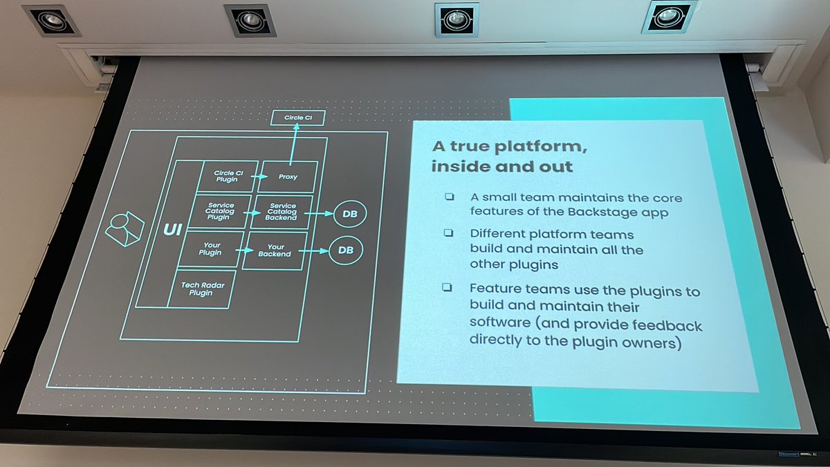 Speed, Scale, and Chaos-control are really what #backstage brings to @SpotifyEng and all its adopters! @dzolotusky #KubeCon