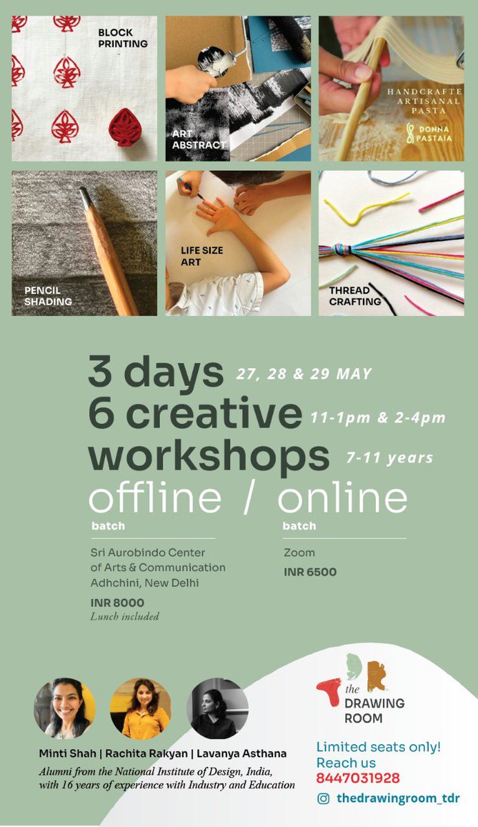 lvnya's tweet photo. We are back with our next bunch of workshops - only one this summer! Last few days #nid #creativeart #kids https://t.co/OSYA2yjTvc