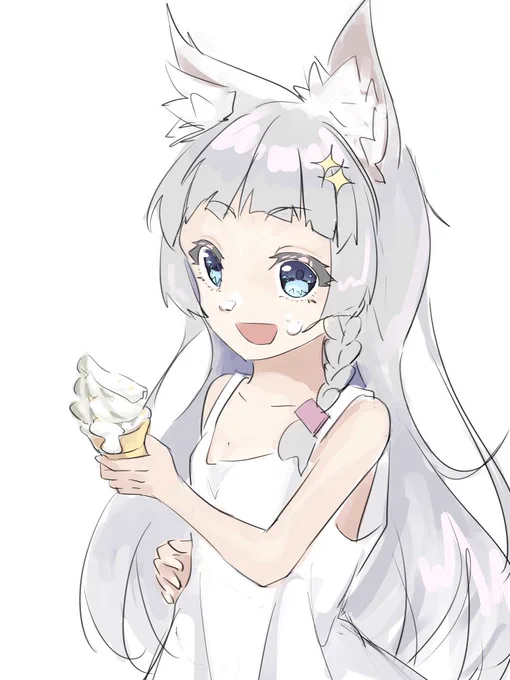 今日は暑かったのでアイスを買ってあげました。あかり蕾アイス食べるのへたくそ部(???) 