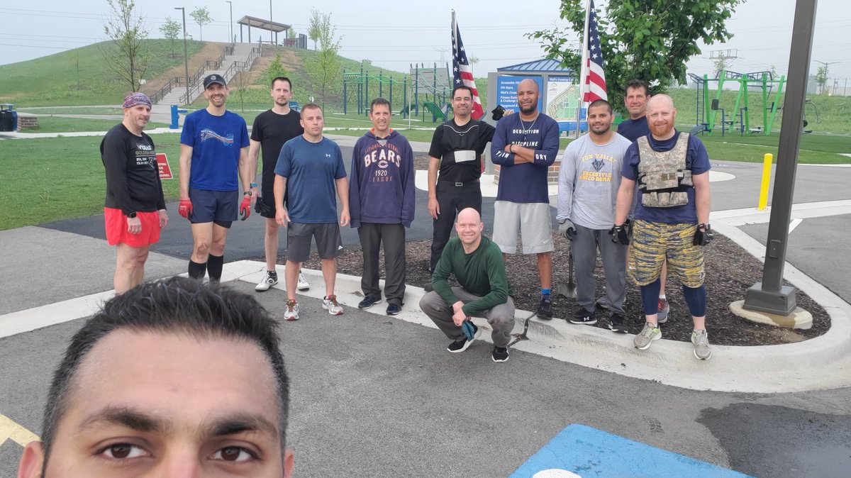 F3TwoWolves's tweet photo. Calvin Klein led 11 PAX through a brutal circuit that included pull-ups, burpees, blockees, merkins and more...all in increasing reps! Topped it off with some bear crawl sets at the courts. CoT reminds us to be intentional in our marriage putting it above ourselves. @f3naperville https://t.co/PLrT8qmzxf