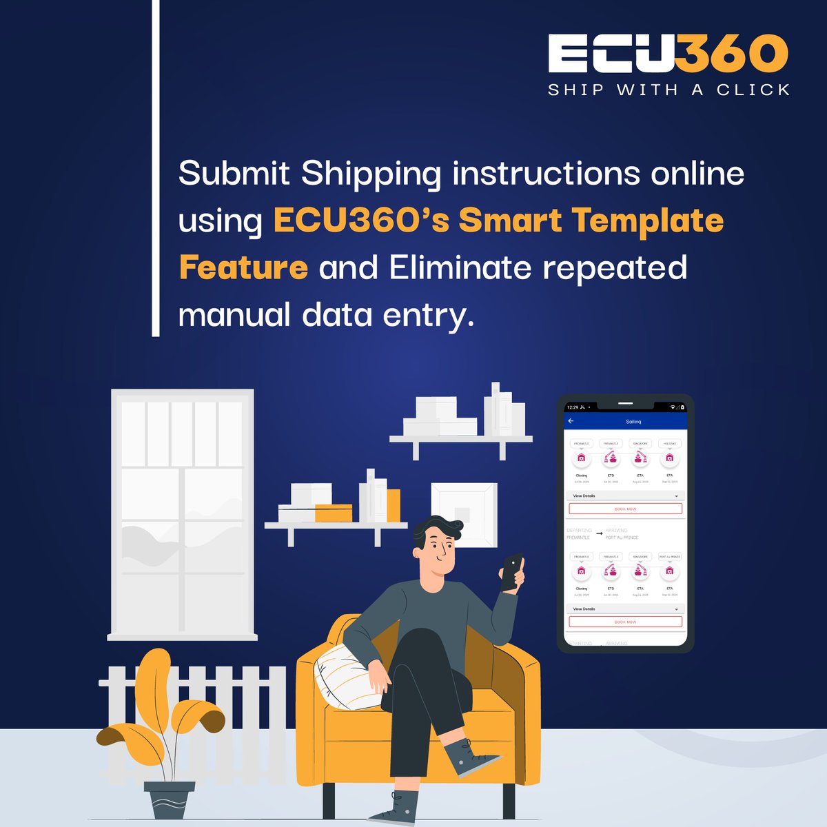 ECU360Insights's tweet image. Save your time by using ECU360 smart template feature while submitting shipping instructions online.
.
.
Click here: 👉 ecu360.com
.
.
#digitallogistic #logisticsservices #freightforwarding #freight #logisticsmanagement #shippinginstruction #ShipWithAClick #ECU360