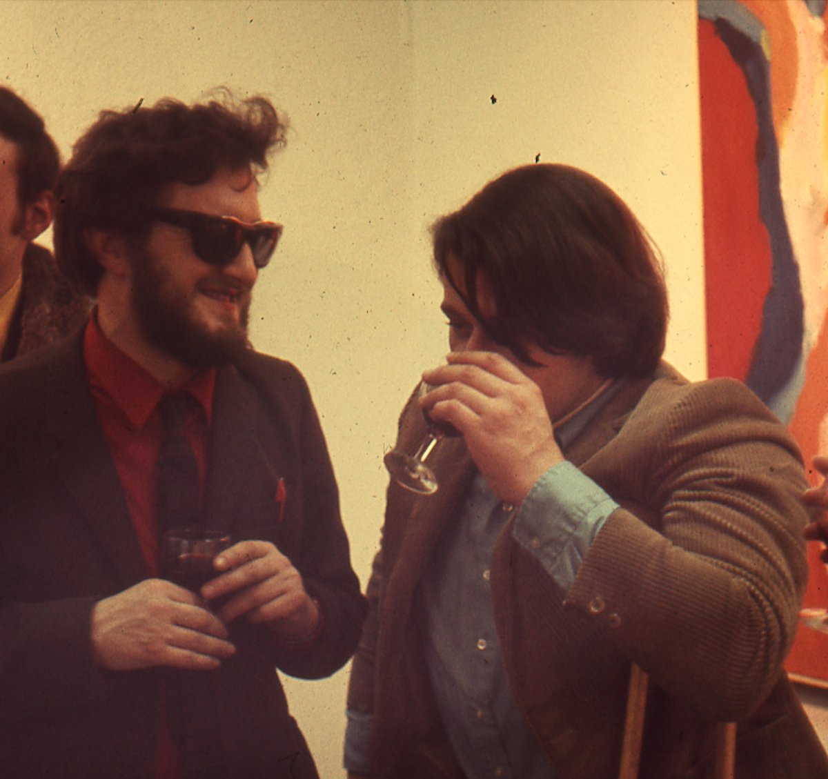 DwoskinProject's tweet photo. It's 20 years today since the death of Raymond Durgnat, Dwoskin's friend, first critic, and almost collaborator. This is them in 1969. In the second image, taken from an unfinished Dwoskin film, you can see a copy of Durgnat's 1967 book Films and Feelings 
https://t.co/rVH9NMmfMO https://t.co/uYMEU6Z4DH