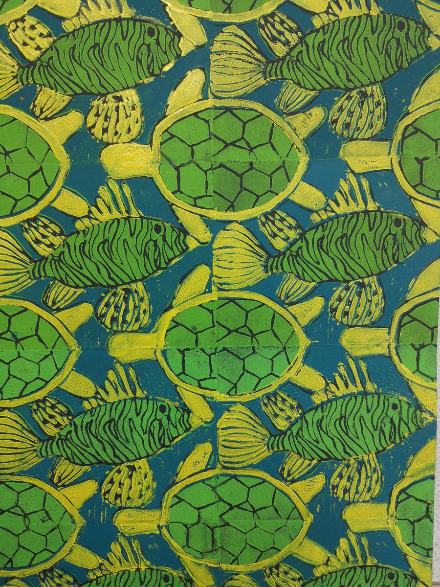 KGS_Art's tweet photo. The 2nd Year prints are nearly complete! It has been fantastic to see the designs emerge! @KGS1561 @MCEscherCompany #mcescher #printoftheday #linoprint #repeatprint #printmaking https://t.co/HMWC4GE9ey
