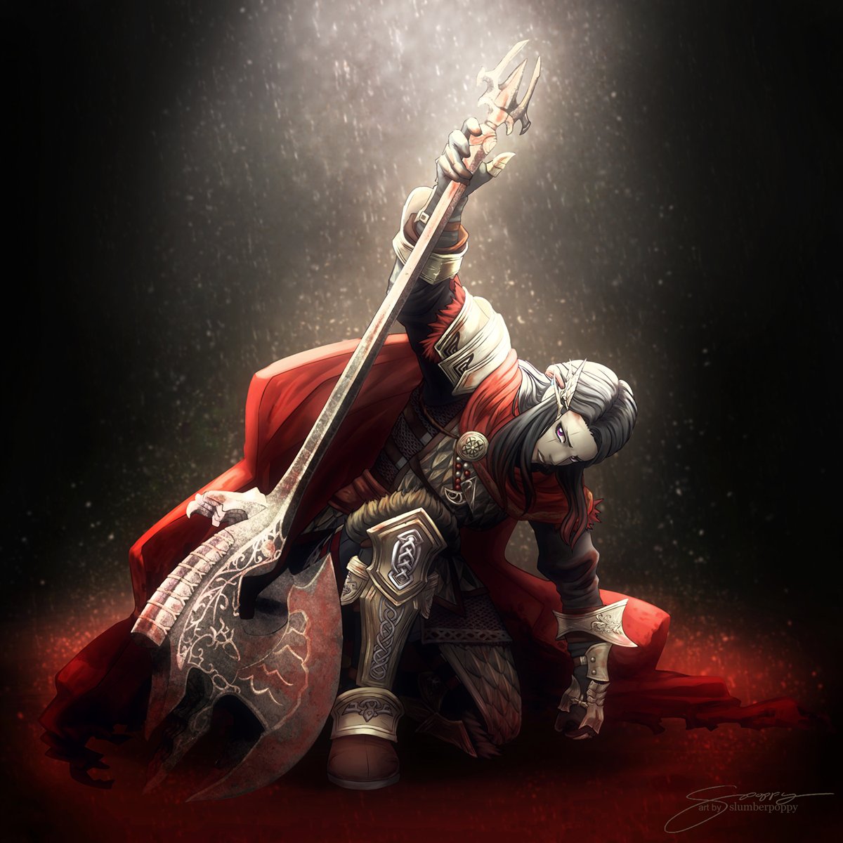 🔻FFXIV - Aelina Steelfury🔻

Alone amidst the storm of blood, 
drowning in the sea of blood, 
she sings a song of freedom... 
and revenge.

Commissioned by @StreamingUnit

Thank You so much for the support!

#FFXIV #FFXIV_CC