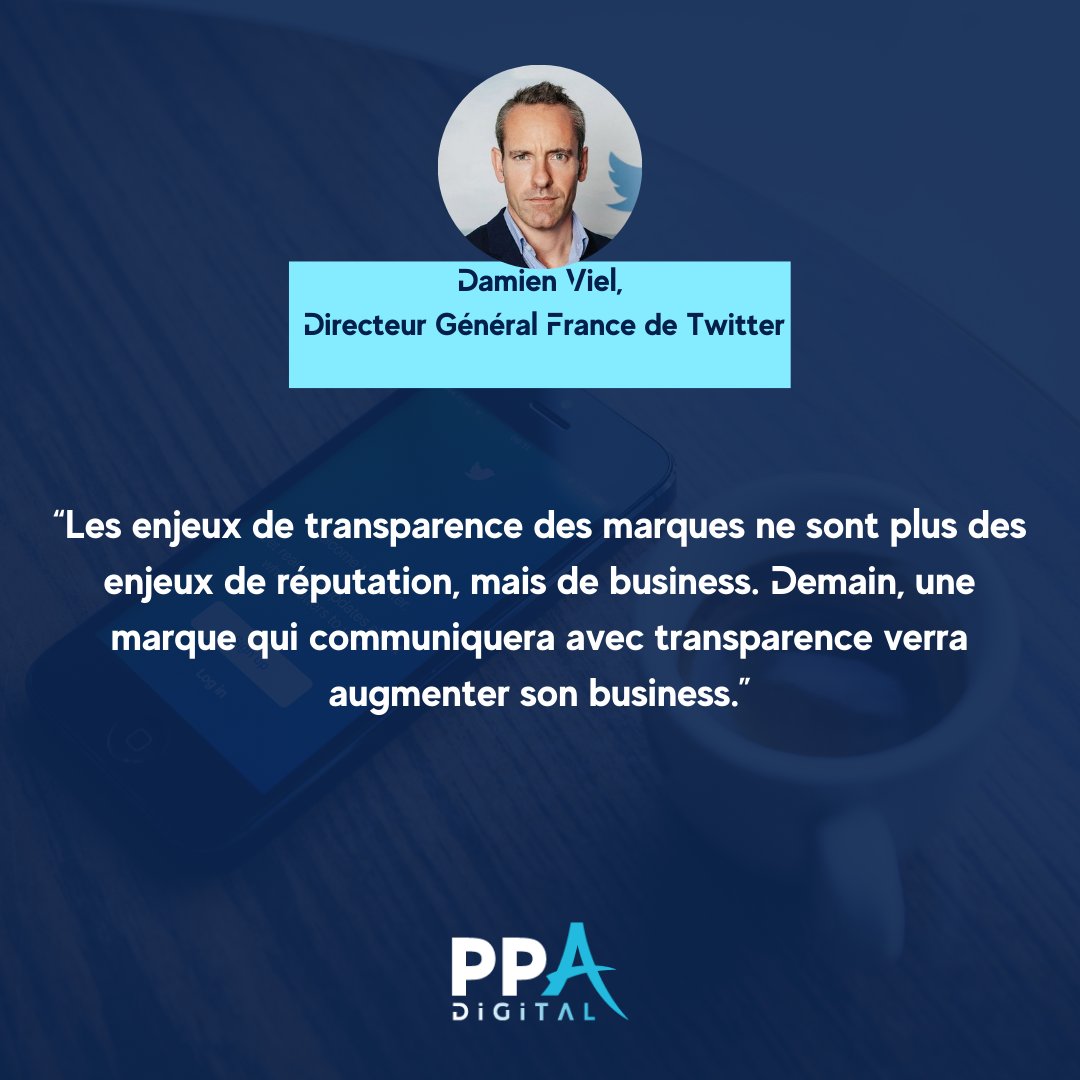 PPADigitalFr's tweet photo. Aujourd'hui, il est primordial pour une marque d'être présente dans le milieu digital. 💡
💭Damien Viel, Directeur Général de Twitter France explique l'importance de la communication pour les marques.
#PPADIGITAL #bedigital #citation #TWITTER https://t.co/f4zOub8Xw6