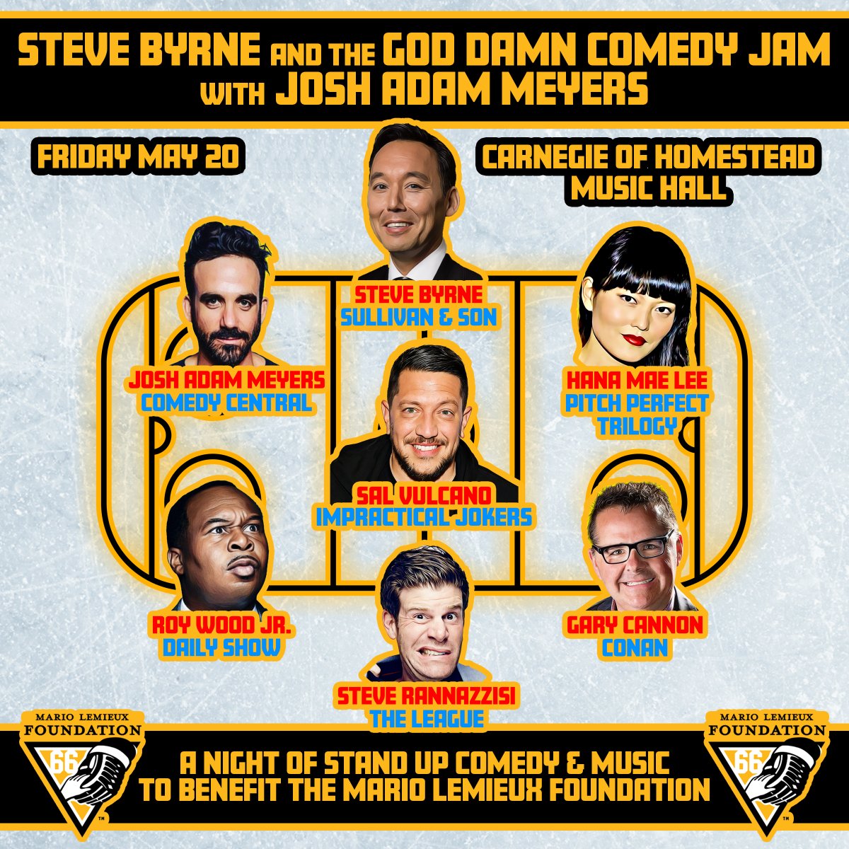 MarioLemieuxFdn's tweet photo. Tomorrow night: @stevebyrnelive brings an all-star line-up of comedians to @clmusichall for two shows to benefit the Lemieux Foundation. First show is sold out, but we're giving away a pair of tix to the 2nd show. Retweet by 3pm today for a chance to win! https://t.co/CAtTJttRNa https://t.co/AGdevh2Fzs
