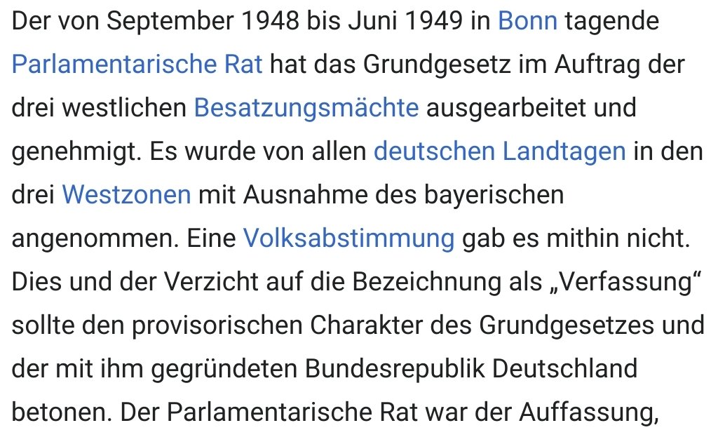 Ich will nochmal auf den PROVISORISCHEN Charakter des deutschen Grundgesetzes aufmerksam machen