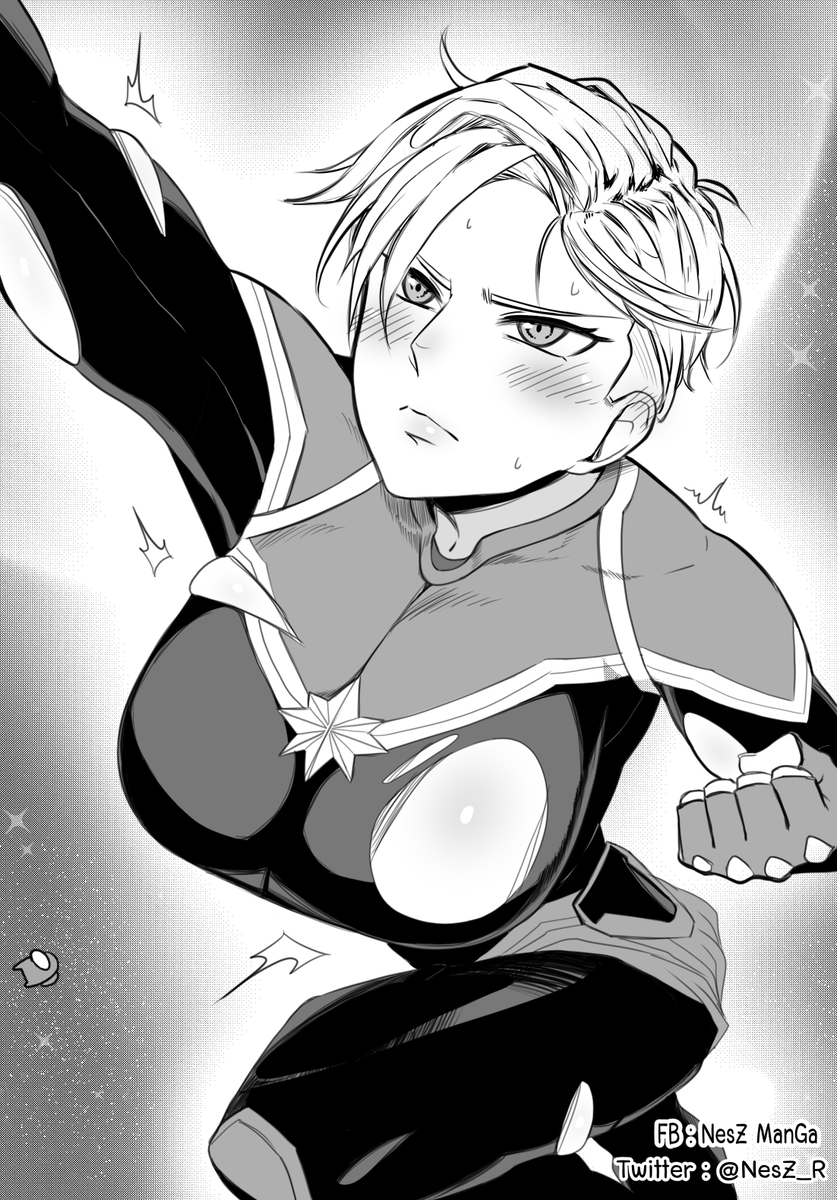 NesZ_R's tweet photo. Captain Marvel, but the suit is too tight. 🥵 https://t.co/5SbeS9ItXR