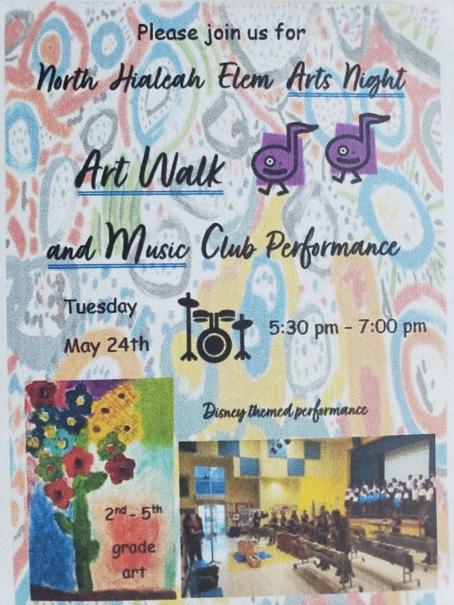 NorthHialeah's tweet photo. Come join us for Arts Night on May 24, 2022 ⁦@MDCPSSTEAM⁩ ⁦@MDCPS⁩ ⁦@MDCPSNorth⁩ https://t.co/hpXgMdiw5c