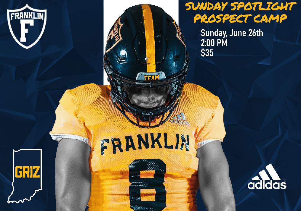 FCGrizFootball's tweet photo. Join us for our Franklin College Football Sunday Spotlight Prospect Camp open to football players entering 9th-12th grade this fall!  Register at this link: https://t.co/PRqkk6990T
@FCGrizAthletics
 #BuildingChampions https://t.co/gJHNuGJhXb