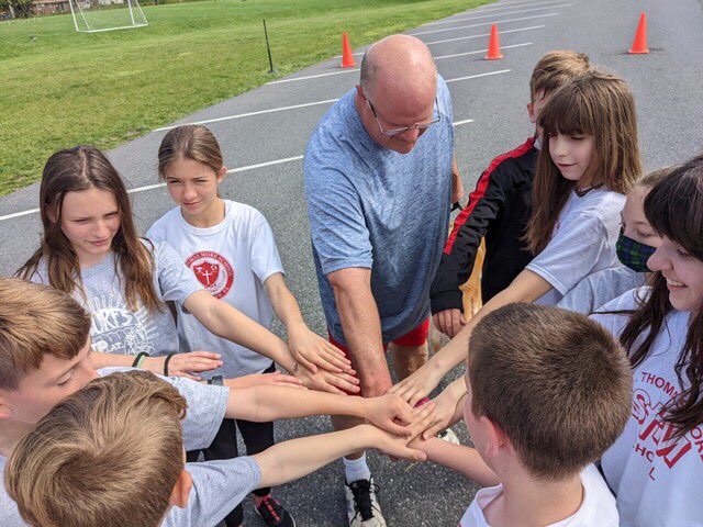 stmschoolatown's tweet image. #STMfun Another great day with Father Pendzick playing basketball with our 5th grade students from Ms Klotz’s class. An extra special treat was to have Father P’s dog Dusty Rose joining in the fun! #theSTMdifference #STMspirit ❤️🖤🏀🐕