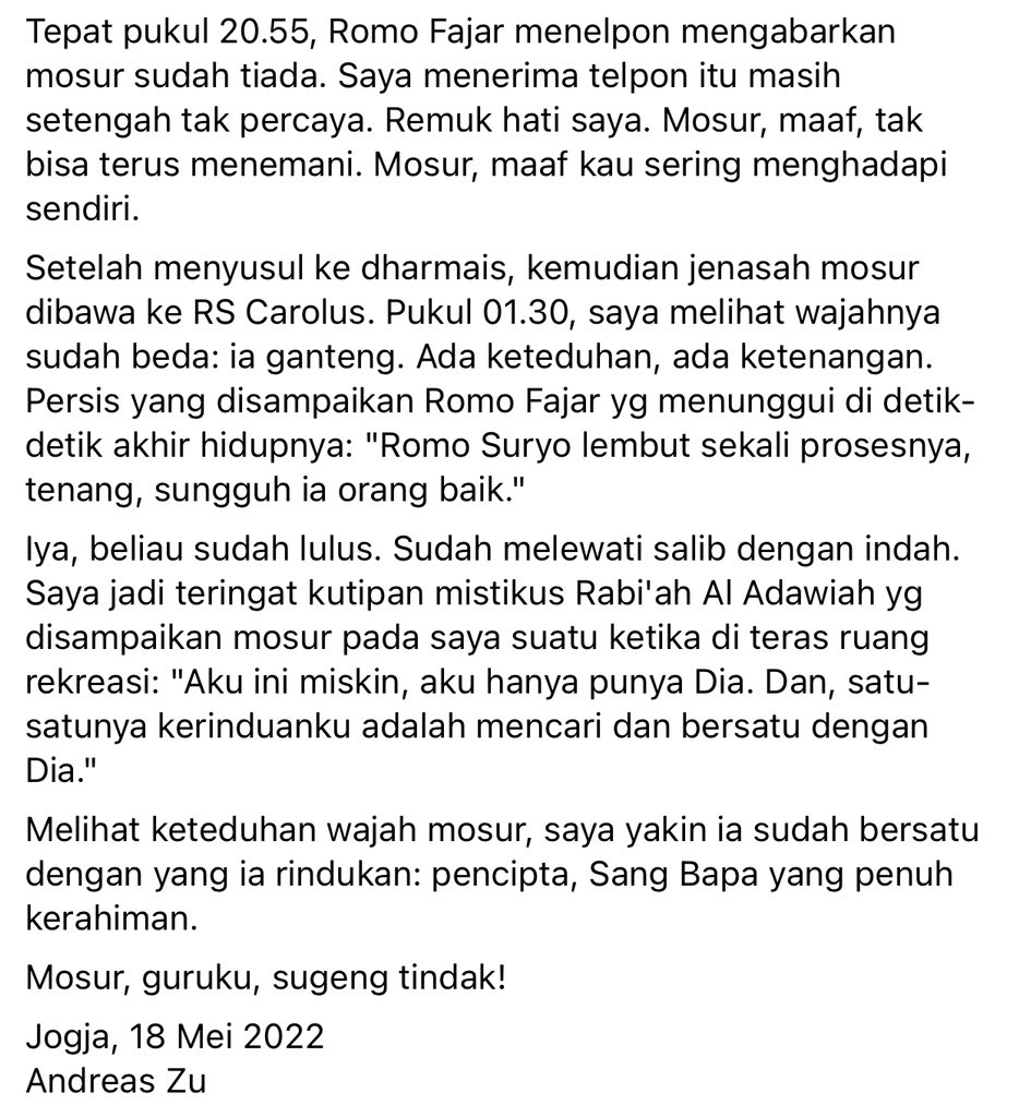 ZuAndreas's tweet photo. Swarga langgeng, MoSur! ♥️ https://t.co/er35XRnnkl
