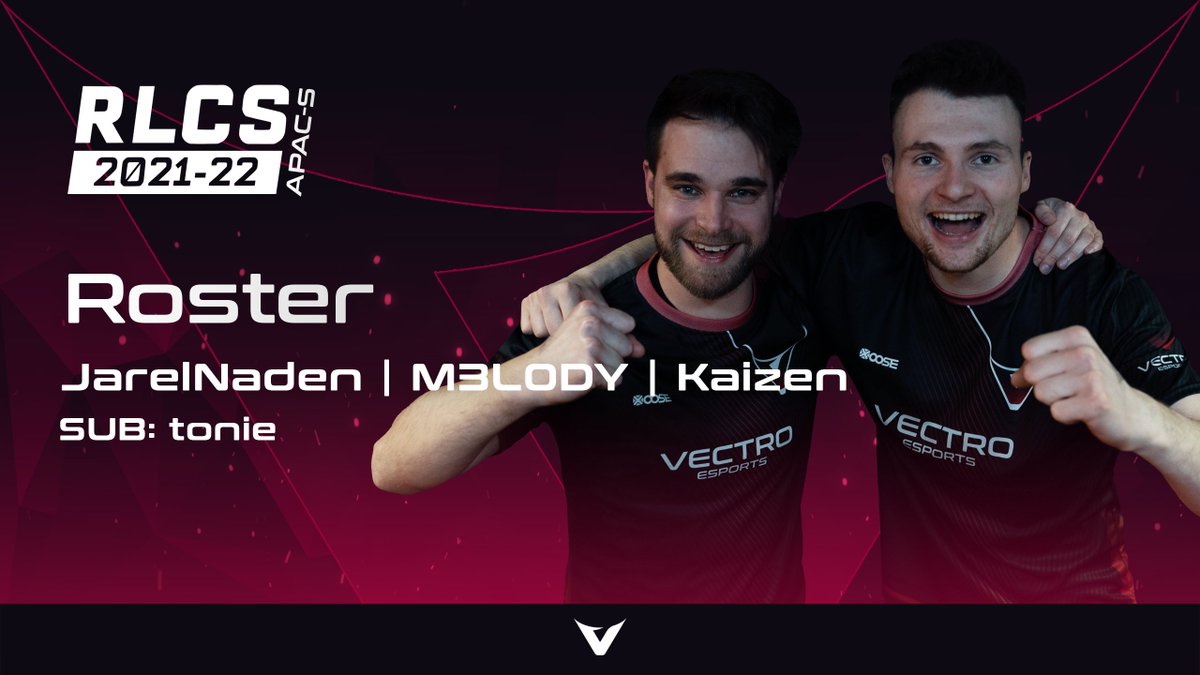 [#RL] [#ANNOUNCEMENT]

🔥Vectro Esports goes international🔥

We are happy to announce our new roster which is participating in the last regional of the RLCS-Spring split 2021-2022❗️

Roster:
<a href="/NadenJarel/">JarelNaden</a> 
<a href="/M3L0DY8/">M3L0DY</a> 
<a href="/KaizenRL/">Zai</a> 
@tonierl_ (S)