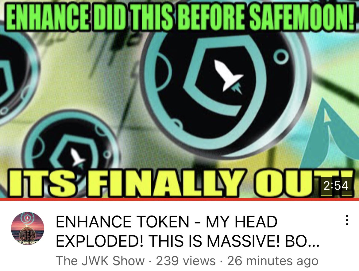 decent_deano's tweet photo. If you all would like to here some recaps from last night space. @The_JWK_Show has just put out his update on @EnhanceToken 
#ENHANCESWAP #ENHANCETOKEN #ENHANCEONRAMP #ENHANCEDAPES #ENHANCEV3 #EnhanceEVERYTHING #SAFEMOON #SAFEMOONARMY 
#bnb #bsc #staking 
https://t.co/Dep78ZzbyV https://t.co/WZYmWJlHu9