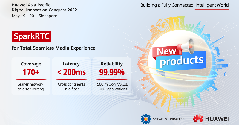 HuaweiCloudAPAC's tweet photo. Sneak a peek at our newly launched products!

#HUAWEICLOUD announced 4 new products during the Huawei APAC Digital Innovation Congress 2022: SparkRTC, DevCloud, Global Acceleration and GaussDB (for openGauss).

Find out more: https://t.co/JA5YE9zlMx

#FORinnovationDigitalAPAC