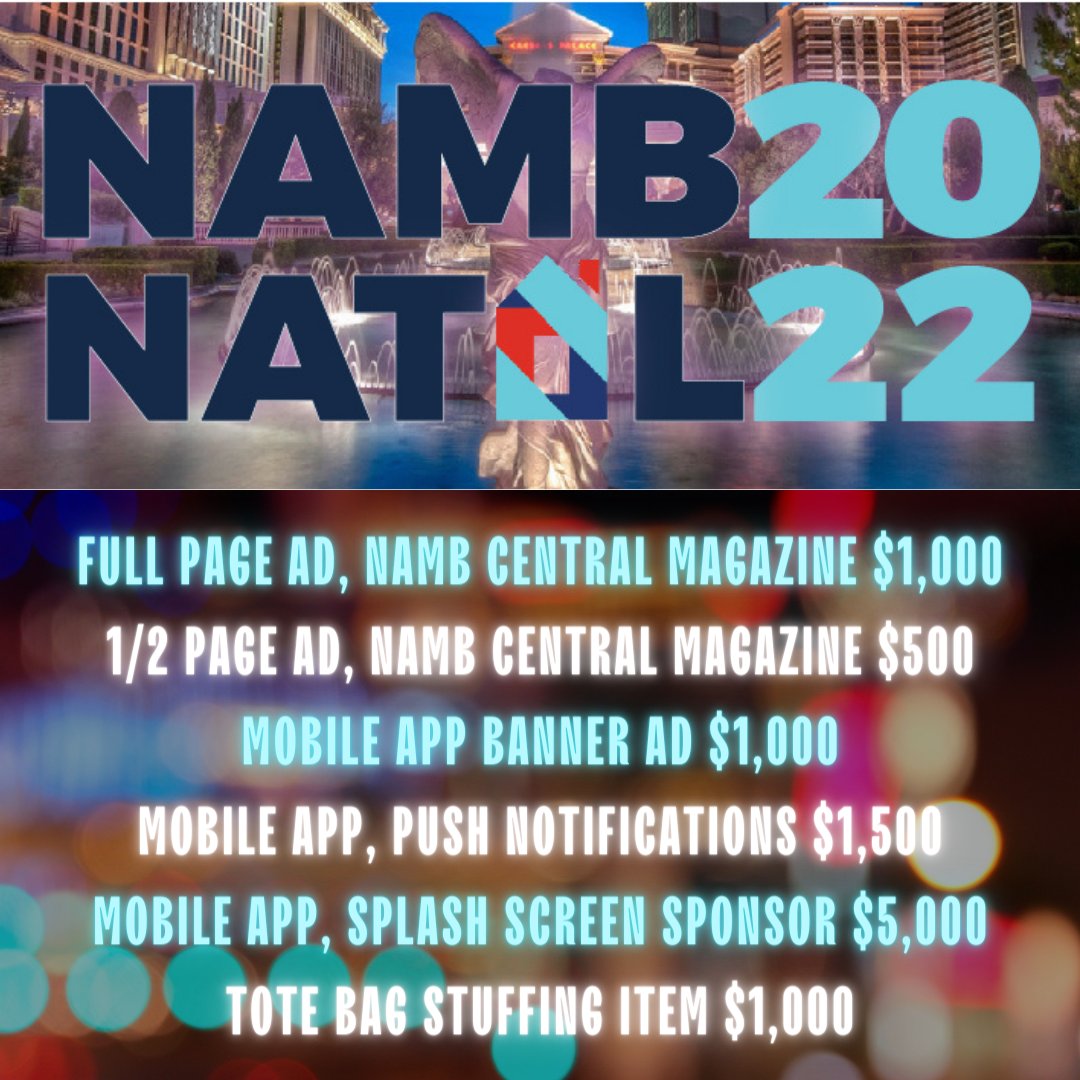 NAMBpros's tweet photo. NAMB National is the most-attended mortgage-centric event in the US! Act now to beef up your sponsorship: Advertise in our show guide, brand our mobile app, stuff our tote bags! https://t.co/1O61hKTCNg #NAMBNATL2022 #ItsNotWorkItsNetwork https://t.co/SFJh0NQsSS