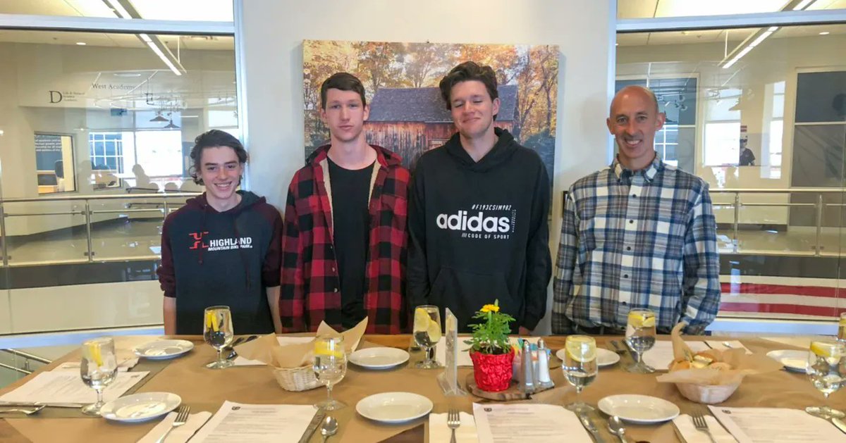 EssexNorthShore's tweet photo. From left to right, Aydan from Rowley, Seamus from Danvers and Patrick from Lynn with their instructor Mr. Wilbur. The first students in school history to pass the Grade 2 Municipal Wastewater Operators Exam!!!!  Congratulations!
#HawkTalk #ENSATS #TechnicalSchool https://t.co/86BWtkyhnb