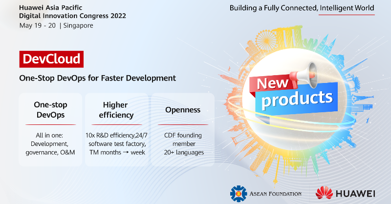 HuaweiCloudAPAC's tweet photo. Sneak a peek at our newly launched products!

#HUAWEICLOUD announced 4 new products during the Huawei APAC Digital Innovation Congress 2022: SparkRTC, DevCloud, Global Acceleration and GaussDB (for openGauss).

Find out more: https://t.co/JA5YE9zlMx

#FORinnovationDigitalAPAC