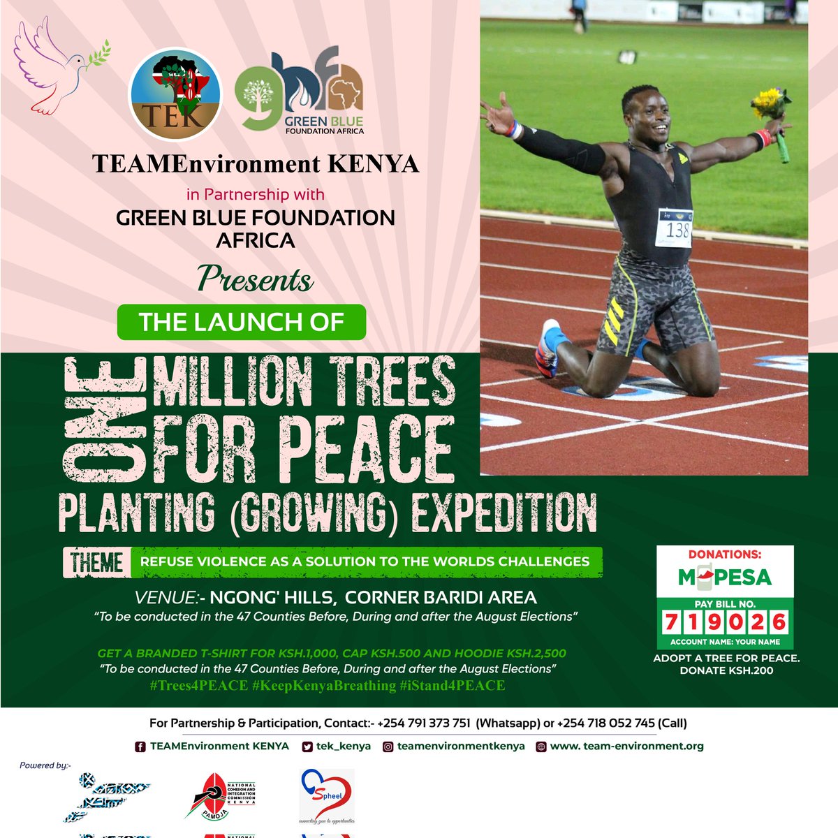 tek_kenya's tweet photo. Stand up for Peace because every livelihood depends on it too!
Kindly support...
@Ferdiomanyala @K24Tv @GreenBlueFound2 @NCIC_Kenya @HotpointKenya @Environment_Ke @StateHouseKenya @NemaKenya @ntvkenya @KeForestService @WedonthavetimKE @WeDontHaveTime @EstherPassaris #Trees4Peace https://t.co/KSXCzklRjB