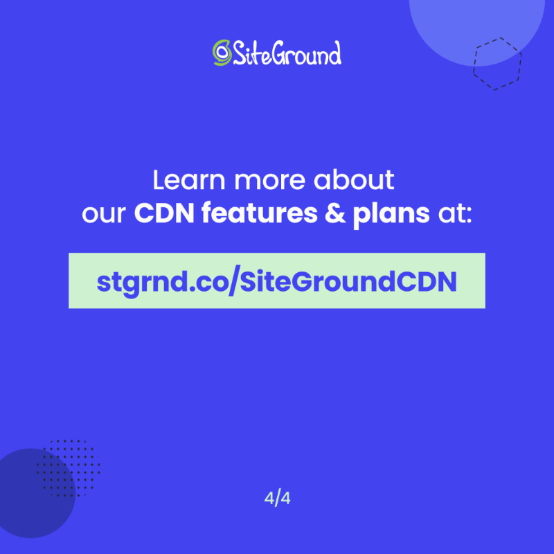 SiteGround's tweet photo. We’re excited to announce the official release of the SiteGround #CDN!  🎉 Thousands of website owners already tested it in Beta and loved it! 💙

Check out how to speed up your site with our CDN and learn more about its benefits, features &amp; plans.