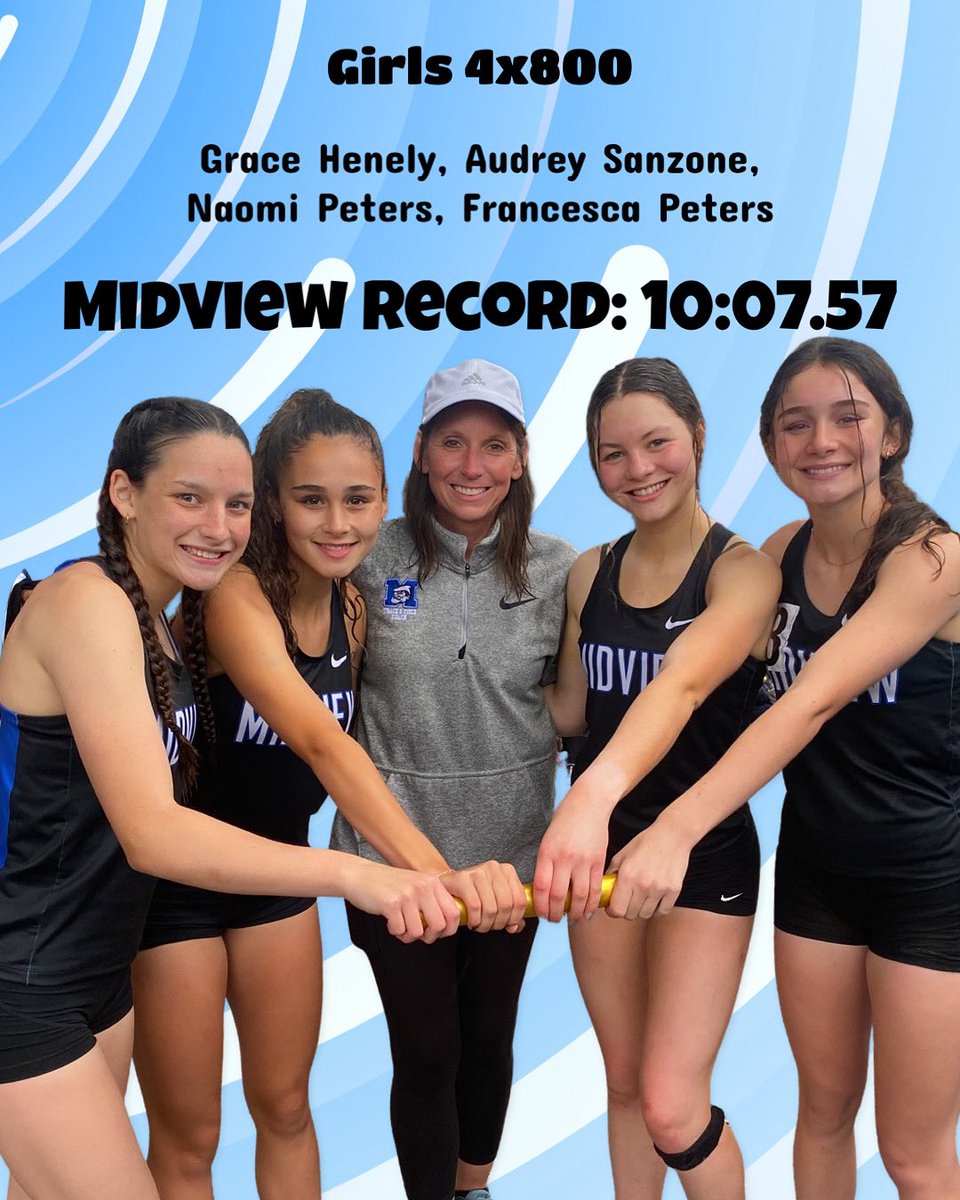 Our girls 4x800 end their season earning a spot in Midview history!