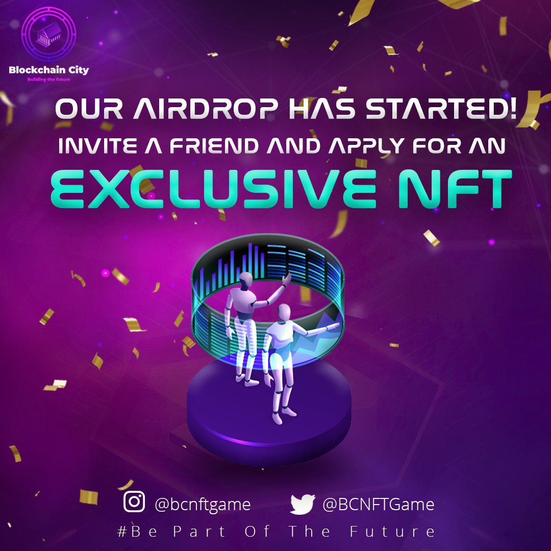 🎁Refer a friend and compete for an EXCLUSIVE NFT, the more you refer, the more chances of winning!🤑

⚠️REGISTER⚠️
Limited time event!
blockchaincity.app/match/nft-aird…
#cryptocurrency #NFTs #NFTGame #PlayToEarn #Blockchaim #Airdrop #Metaverse #FreeMint #FreeNFT