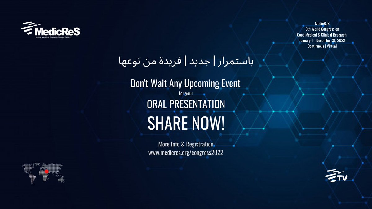 MedicReS's tweet photo. All #oralpresentation sessions and #conferences of the relevant month will be broadcast live on the 27th of each month on MedicReS #scientific TV channel broadcasting 24 hours a day.

More Info &amp; Registration: https://t.co/MxQdHHGEom

#MedicReS #Conorap #EPicos #Biostatistics https://t.co/K6gZ6h1o4i