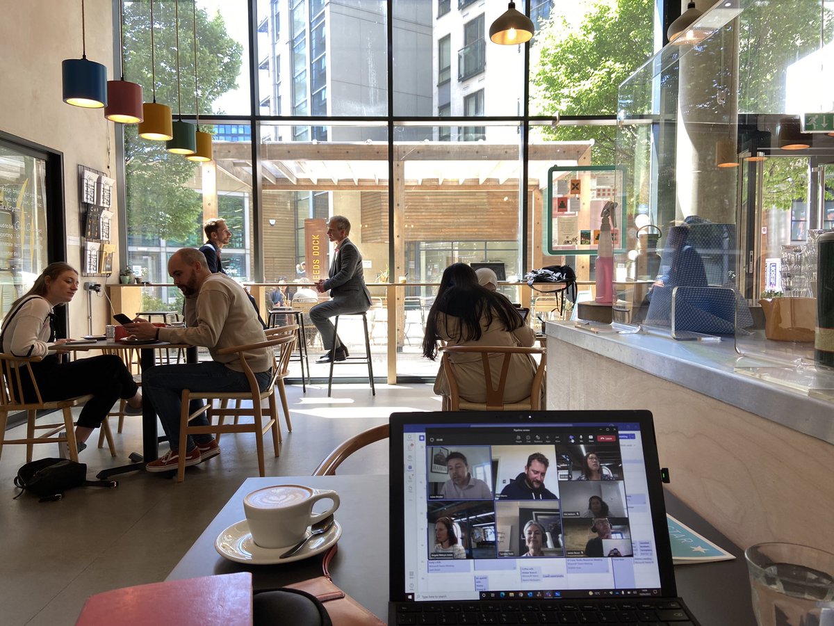 LeahStu's tweet photo. Taking a break from @UKREiiF for a meeting with @civicengineers colleagues over a quality coffee #betternormal #Leeds https://t.co/5ajP5pXlxP