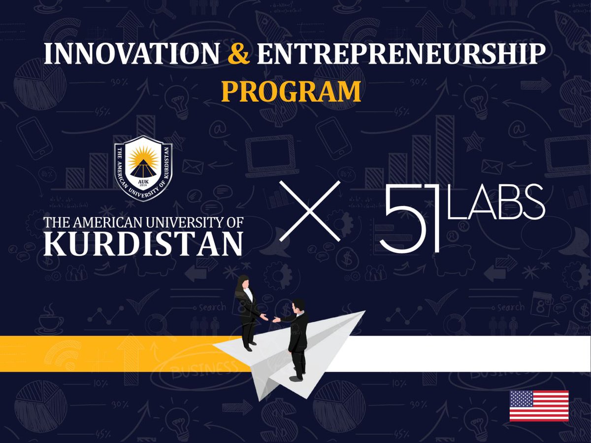 OfficialAuk's tweet photo. The American University of Kurdistan is hosting an event in collaboration with @FiveOneLabs 
Stay tuned for more about the Innovation &amp; Entrepreneurship program that will start
shortly! #InnovationLab #PathToExcellence
#FiveOneLabs #FutureEntrepreneurs #AUK
#FiveOneLabsAtAUK https://t.co/0iYgUEdmHy