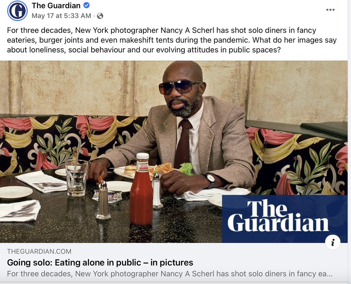 NScherl's tweet photo. I'm honored and so excited to share that my new book, 'DINING ALONE In the Company of Solitude'  has been reviewed by The Guardian! https://t.co/masNCrJQgF
For more information about the book or ordering it, please visit my website (https://t.co/4jvtY0H8iy) https://t.co/qFest8Tgds