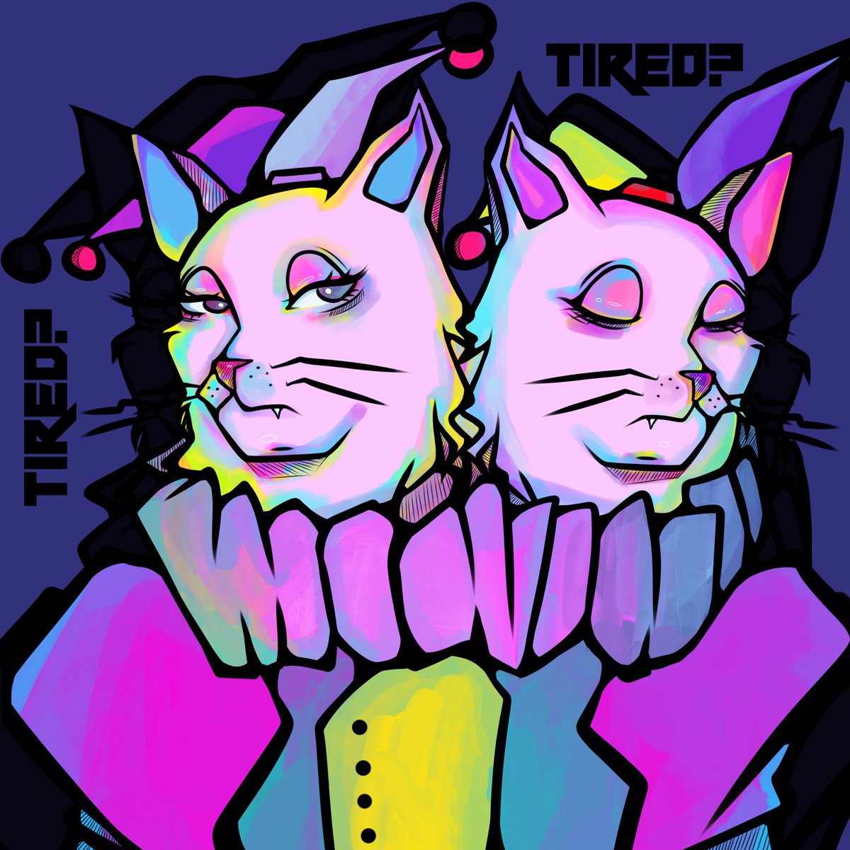 G’Night bro n sis of <a href="/Pentasian/">PENTASIAN</a> 
 “Being a clown in our own life story is tiring” 

Here is my submission for #RCNFanArt ❤️🥰
Thanks to @richbounz <a href="/richcatsnation/">RichCatsNation(🏛️,🐈)</a> for the great opportunity !!

#pentasian #pentasio #nft #FANART