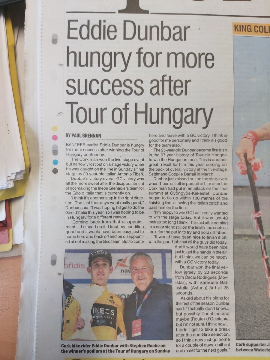 Well done to Banteer's Eddie Dunbar on winning the Tour of Hungary last weekend...👏👏🚲🚲
