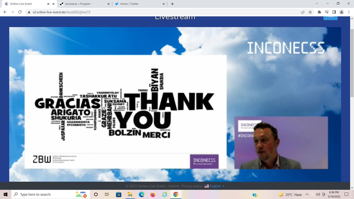 arjun_sanyal's tweet image. Thorsten Meyer summarizing the key take away points at the concluding session #INCONECSS @ZBW_news @taps69 @bibverband @BII_news @LIBEReurope