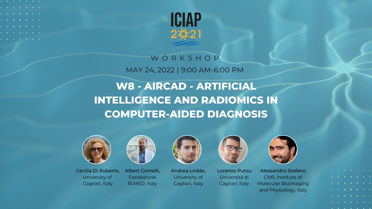 iciap2021's tweet photo. 𝐃𝐈𝐒𝐂𝐎𝐕𝐄𝐑 𝐓𝐇𝐄 𝐀𝐆𝐄𝐍𝐃𝐀 #iciap2021
𝐖𝟖 - 𝐀𝐈𝐑𝐂𝐀𝐃 - 𝐀𝐫𝐭𝐢𝐟𝐢𝐜𝐢𝐚𝐥 𝐈𝐧𝐭𝐞𝐥𝐥𝐢𝐠𝐞𝐧𝐜𝐞 𝐚𝐧𝐝 𝐑𝐚𝐝𝐢𝐨𝐦𝐢𝐜𝐬 𝐢𝐧 𝐂𝐨𝐦𝐩𝐮𝐭𝐞𝐫-𝐀𝐢𝐝𝐞𝐝 𝐃𝐢𝐚𝐠𝐧𝐨𝐬𝐢𝐬
Tuesday, May 24th | 9:00 AM-6:00 PM
https://t.co/zPvkl9iy1C https://t.co/DK2KvBIECv