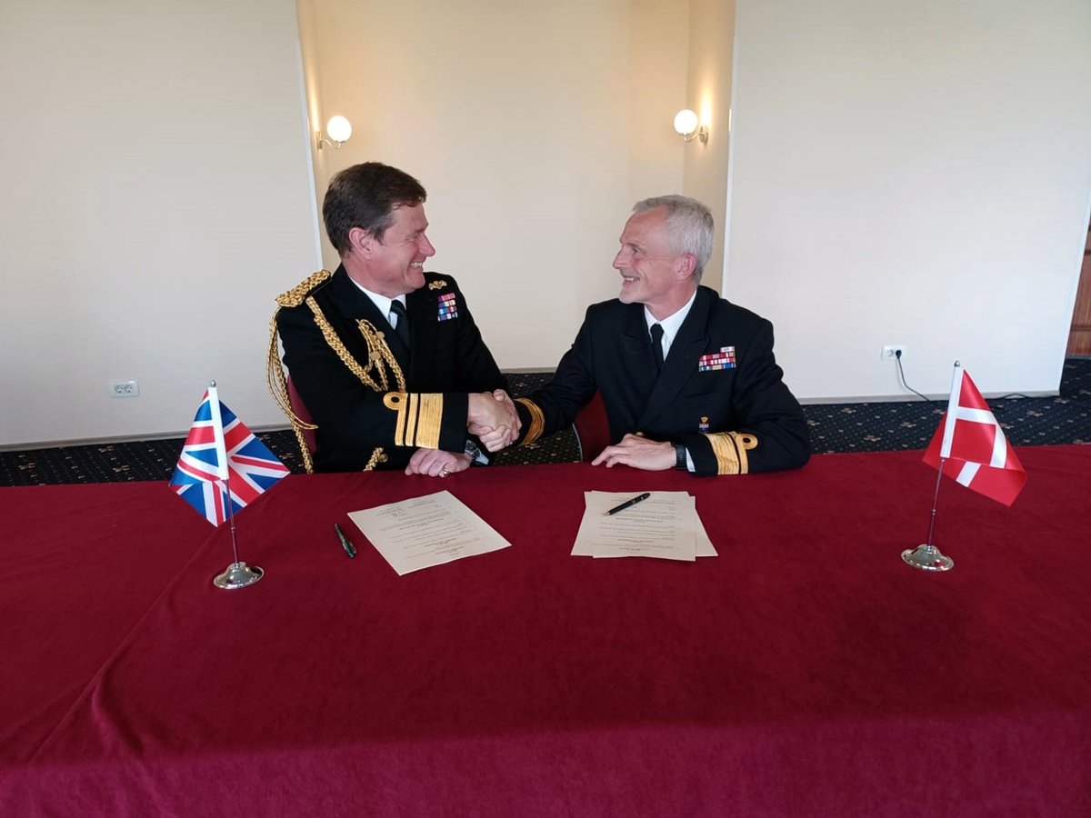 Fleet Commander Vice Admiral Andrew Burns and Admiral of the Danish Fleet Rear Admiral Torben Mikkelsen