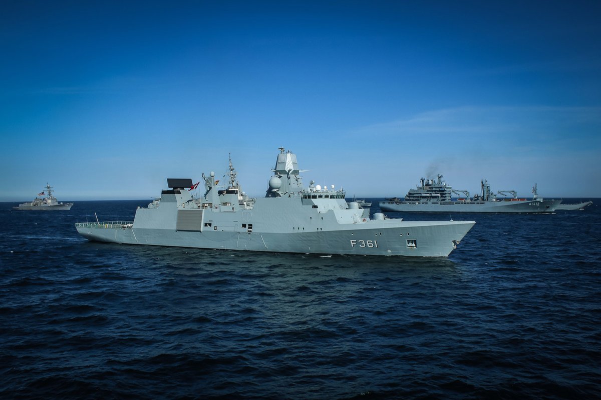 Danish frigate Iver Huitfeldt on operations in the Baltic in 2018