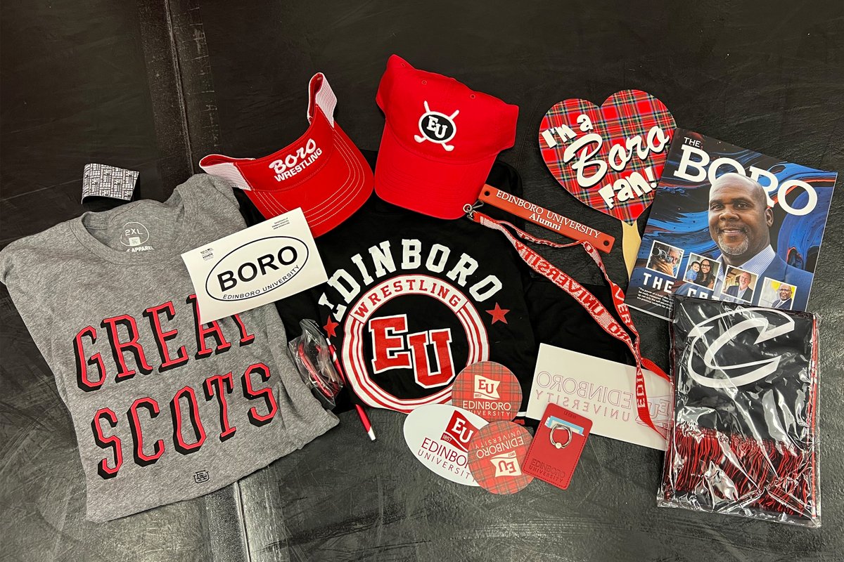 GIVEAWAY: Like, RT or comment with your favorite memory of <a href="/BoroWrestling1/">Edinboro Wrestling</a>. One winner will be chosen Monday to win this Boro gift basket. Help spread the word about our campaign for new wrestling equipment for the Fighting Scots.➡️ rocketjar.com/Edinboro/2022-…