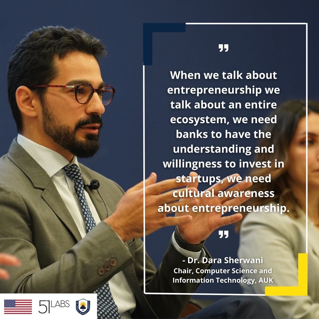 FiveOneLabs's tweet photo. "When we talk about entrepreneurship, we talk about an entire ecosystem."

Dr. Dara Sherwani

#InnovationLab #FiveOneLabs #AUK https://t.co/gsI1xLqnOh