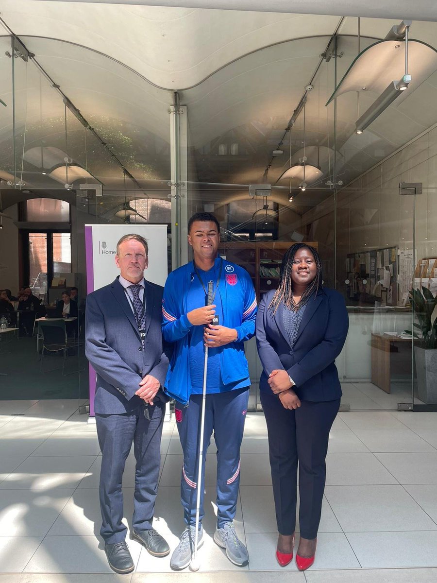 MarshadeCordova's tweet photo. It was a delight to meet @DrJohnAPatters1 &amp; @Footballblind from @StVincentsL12 to discuss the ways that the school can further the brilliant work they are doing with their specifically designed curriculum for visually impaired students and others. https://t.co/PiSK1SVs3H
