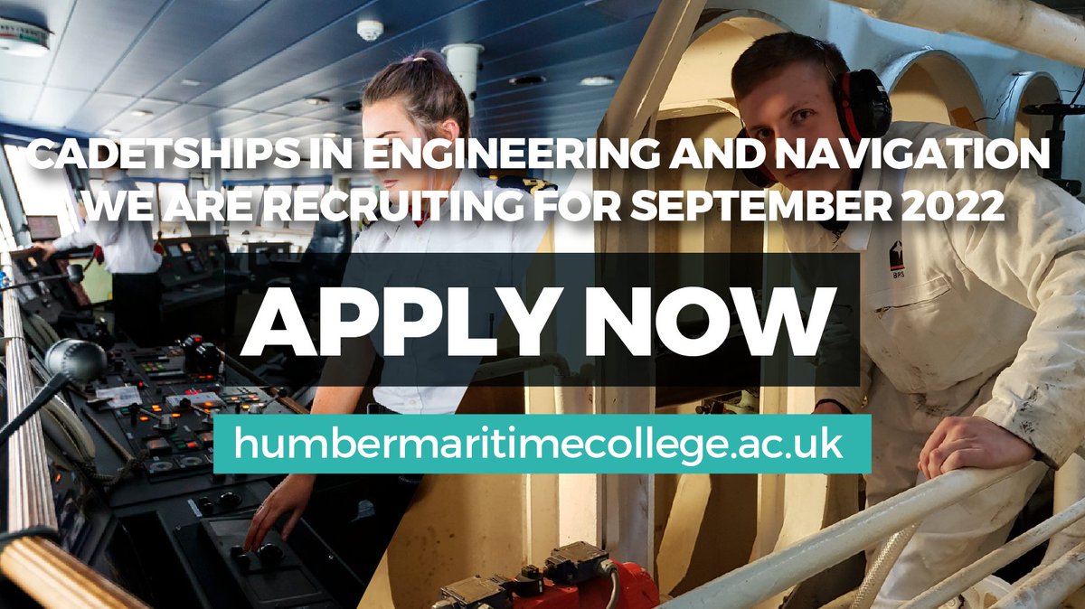 We are recruiting engineering &amp; navigation cadets for the international shipping industry.

Apply for a fully-sponsored cadetship and study an HE qualification for free.

Apply now for Sept 2022.

humbermaritimecollege.ac.uk/cadet-training…