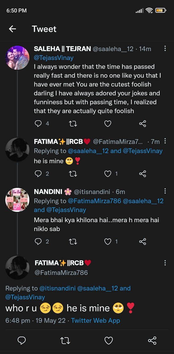 GeetanjaliPanw9's tweet photo. Congratulations 👏 @TejassVinay
Teri popularity itni hai pata nhi tha Congo 🥰👏👏
New hastag is ready tujhe konsa pasand hai bata diyo 🥰
#ViSal
#ViTma
#TejRan 🧿💖 https://t.co/7ZtLowVLEx