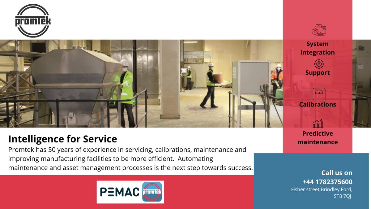 Promtek's tweet photo. Our partnership with @PEMAC1  enables our service package to now include automated maintenance which will decrease downtime by scheduling preventative maintenance based on actual data. https://t.co/OmBSonUfI8