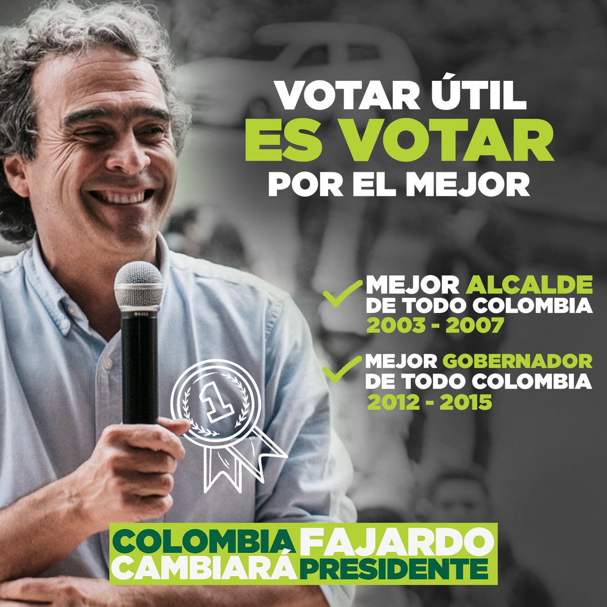 Votar útil es VOTAR POR EL MEJOR <a href="/sergio_fajardo/">Sergio Fajardo</a> #FajardoMurilloPresidente #ColombiaCambiará