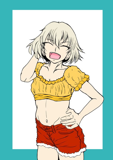 #GuP版深夜のお絵描き60分勝負
 #GuP版深夜のお絵描き60分勝負_20220519
ひまわりのカチュ-シャ様。うーん、一時間だと此処まで。オヤスミナサイ。 